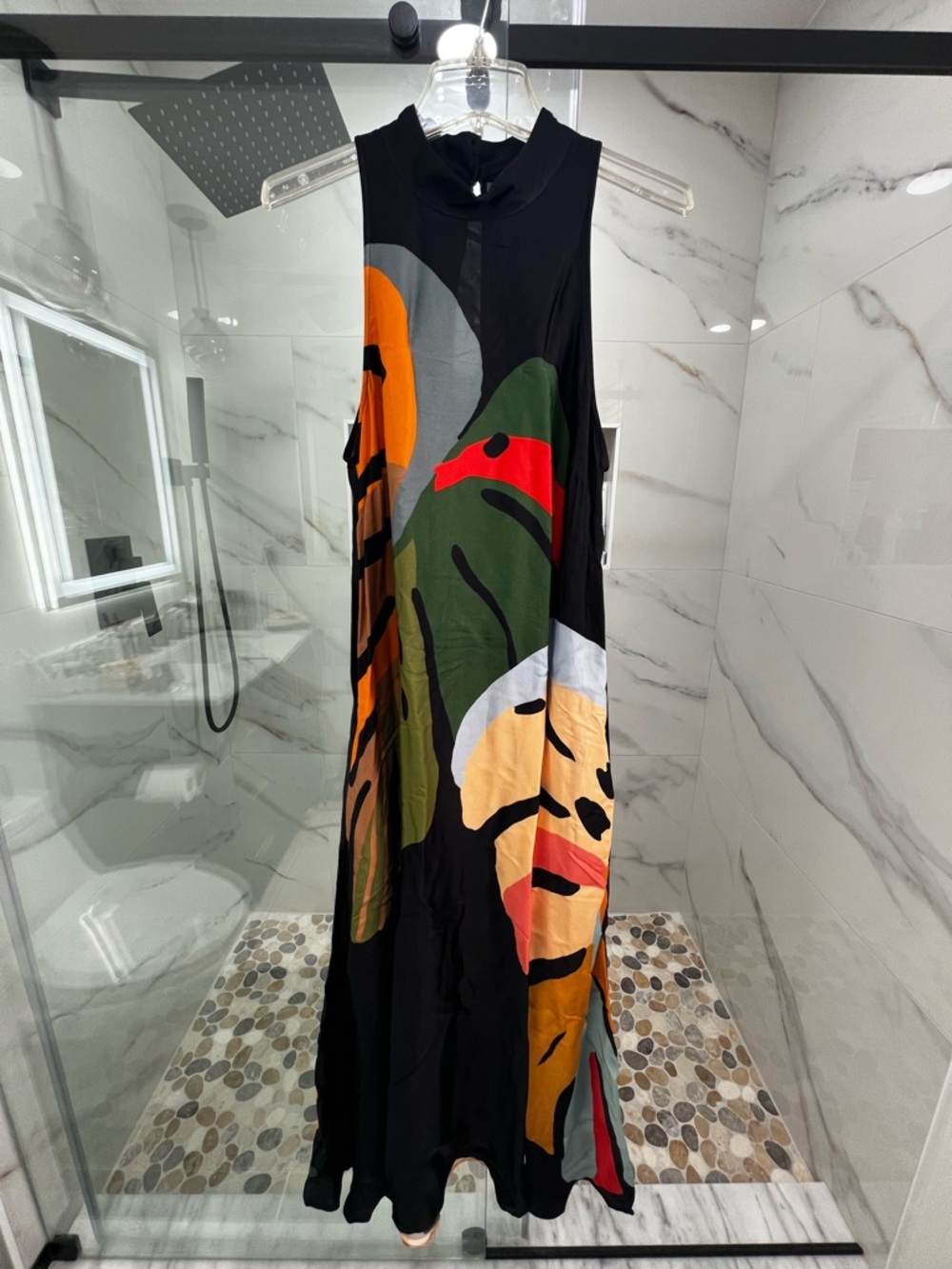 Farm Rio for Anthropologie Tropical Leaf Halter Maxi Dress Size M EUC - Picture 8 of 13